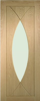 Internal Oak Pesaro with (CLEAR GLASS) Pre-Finished Solid Core Door