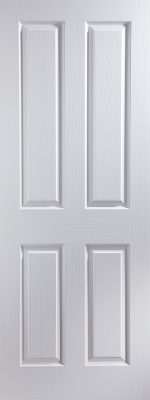 Internal White Primed 4 Panel Woodgrain FD30 44mm Fire Door