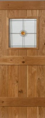Internal  Solid Oak Buttermere Glazed Ledged Button Bead Un-Finished Door