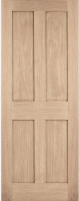 Internal Oak London Flat Panel Solid Core Pre-Finished Door