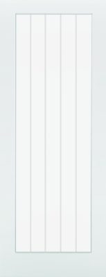 Internal White Primed Textured Vertical 1 Light (CLEAR GLASS FROSTED LINES) Door