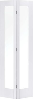 Internal White Primed 1 Panel Pattern 10 (CLEAR GLASS) Bi-Fold Door