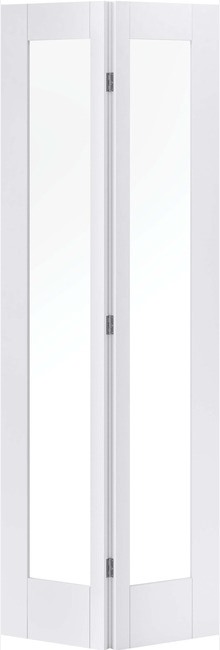 Internal White Primed 1 Panel Pattern 10 (CLEAR GLASS) Bi-Fold Door