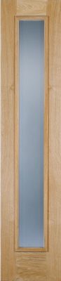 External Oak Universal Sidelight (OBSCURE GLASS) Un-Finished Door