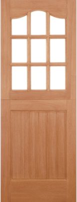 External Hardwood Stable 9L (CLEAR GLASS) M&T Un-Finished Door