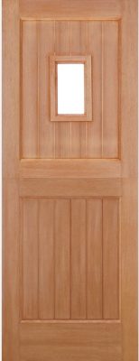 External Hardwood Stable 1L Straight Top Un-Glazed (NO GLASS) M&T Un-Finished Door