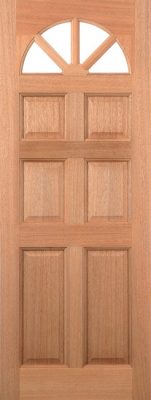 External Hardwood Carolina 6 Panel Un-Glazed (NO GLASS) Dowelled Door
