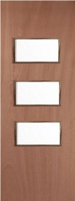 External/Internal Lipped Timber Blank 24G (CLEAR GLASS) FD60 54mm Fire Door - MB
