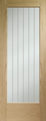 Internal Oak Suffolk Essential P10 (CLEAR GLASS ETCHED LINES) Pre-Finished Door