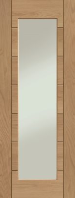 Internal Oak Palermo Essential 1 Light (CLEAR GLASS) Pre-Finished Door