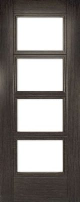 Internal Dark Grey Ash Montreal (CLEAR GLASS) Pre-Finished Door