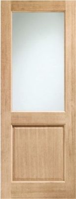 Internal Oak (CLEAR GLASS) Un-Finished (44mm Thick) Door
