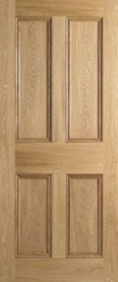 Oak 4P Solid Core Un-Finished FD30 44mm Fire Door
