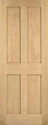 Internal Oak London Fire Door Flat Panel Un-Finished FD30 44mm Fire Door