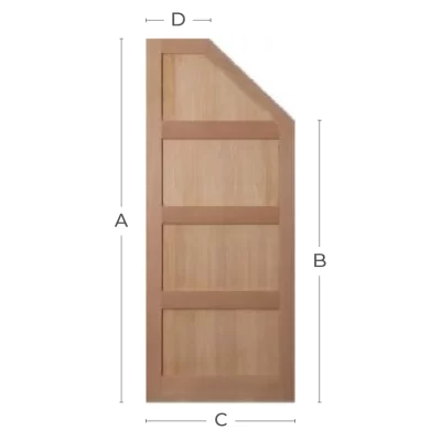 Oak Un-Finished Shaker 4 Panel Straight/Angled Custom Door