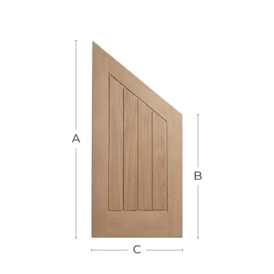 Oak Un-Finished Mexi Angled Custom Made Door