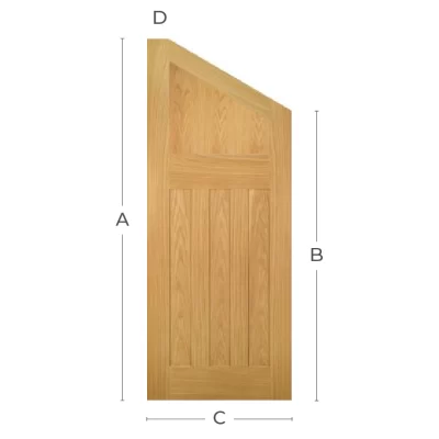 Oak Un-Finished 1930's Shaker Straight/Angled Custom Door