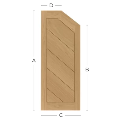 Oak Un-Finished Tori Straight/Angled Custom Door