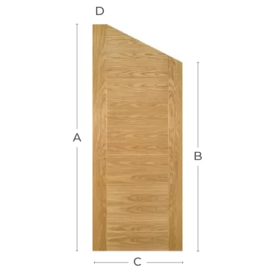 Oak Un-Finished 7 Panel Sevi Straight/Angled Custom Door