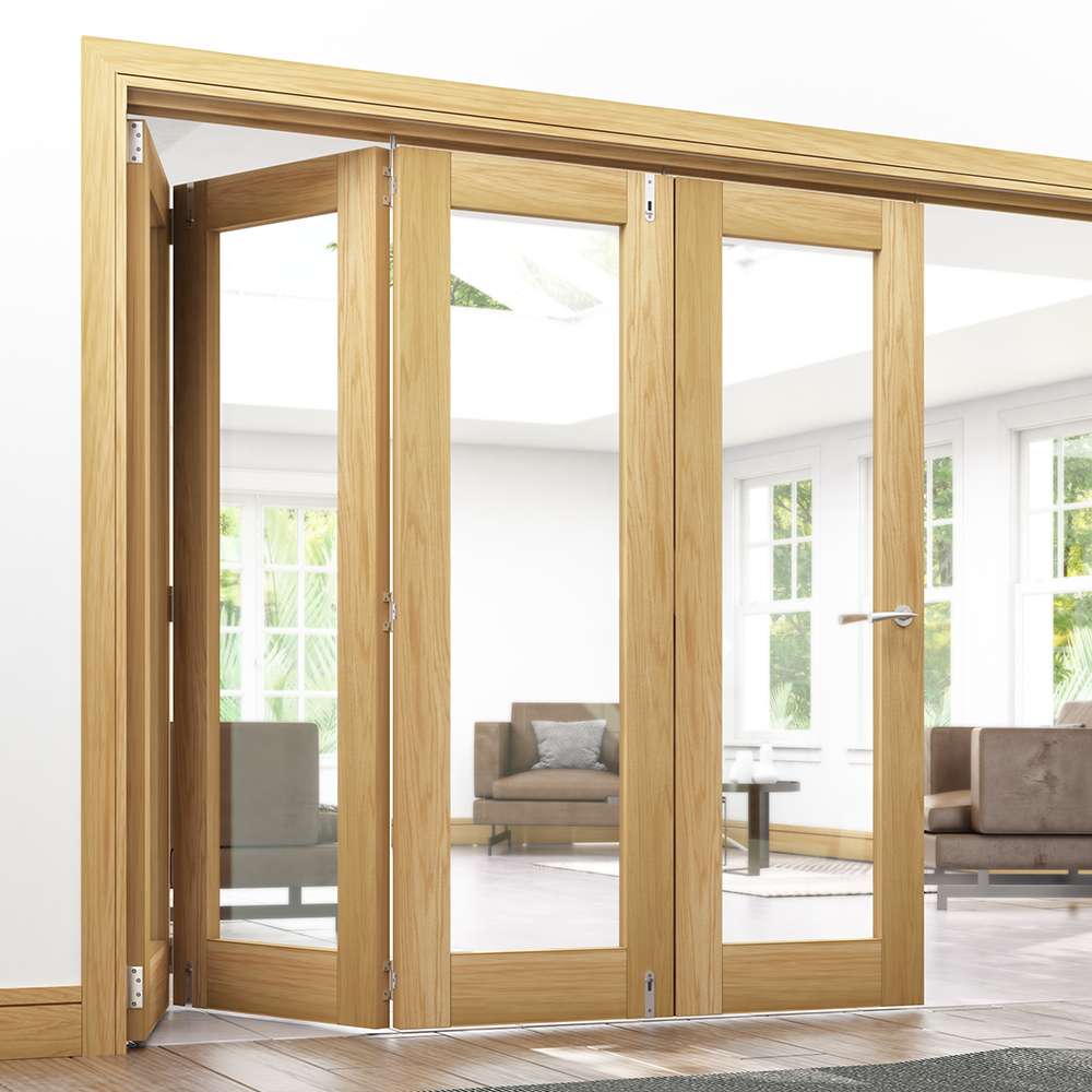 Oak Internal Un-Finished Folding Door System Divider Kit (Frame Only)