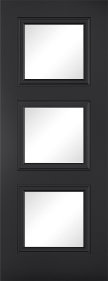 Internal Antwerp Black Primed (CLEAR GLASS) Door