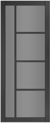 Internal Brixton Black Pre-Finished (TINTED GLASS) Solid Core Door