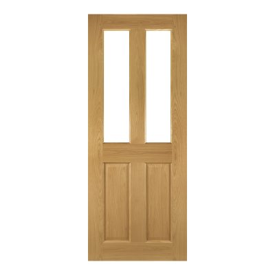 Internal Oak Bury (CLEAR FLAT GLASS)  Pre-Finished FD30 44mm Fire Door