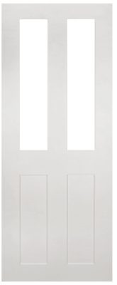 Internal White Primed Solid Core Eton Smooth Finish (CLEAR GLASS) Door