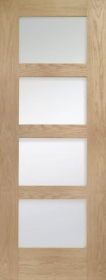 Internal Oak Shaker (OBSCURE GLASS) Un-Finished Door