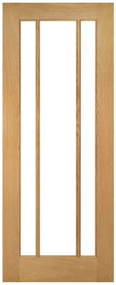 Internal Oak Norwich (CLEAR BEVELLED EDGED GLASS) Un-Finished Door