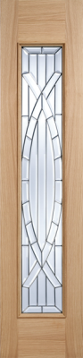 External Oak Majestic Side Light (ZINC CLEAR BEVELLED GLASS) Un-Finished Door