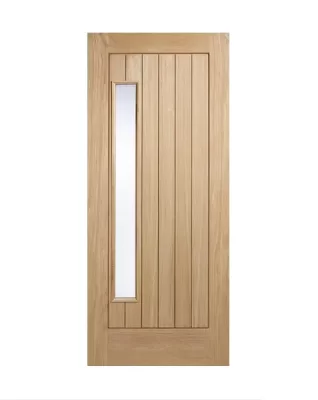 External Oak Newbury 1L (OBSCURE GLASS) Un-Finished Door