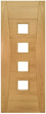 Internal Oak Pamplona Pre-Finished (CLEAR GLASS) Door