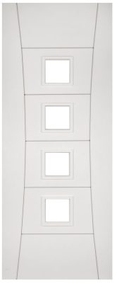 Internal White Primed Solid Core Pamplona (CLEAR GLASS) Door