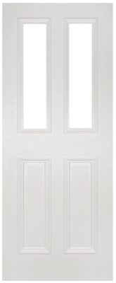 Internal White Primed Rochester (CLEAR GLASS) Smooth Finish Door