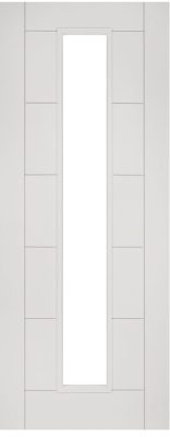 Internal White Primed Seville 1L (CLEAR GLASS) FD30 44mm Fire Door