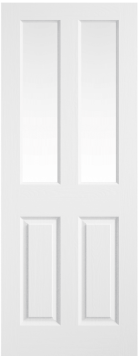 Internal White Primed Textured Moulded 2P 2L (CLEAR GLASS) Door