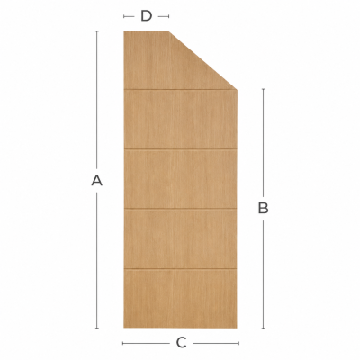 Oak Un-Finished 4 Line Straight/Angled Custom Door