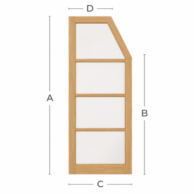 Oak Un-Finished Soyo (CLEAR GLASS) Straight/Angled Custom Door