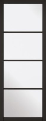 Internal Black Primed (CLEAR GLASS) Industrial 4 Light Door