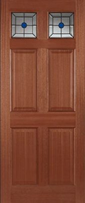 EXTERNAL HARDWOOD COLONIAL (DECORATIVE GLASS) UN-FINISHED TOP LIGHT LEAD DOOR