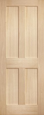 Internal Oak Victorian Un-Finished 4P Shaker Door