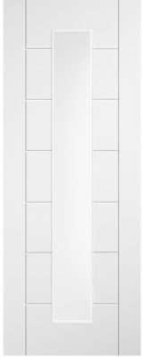 INTERNAL White Primed Ladder 7P (CLEAR GLASS) Semi Solid Core Door