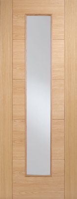 INTERNAL Oak Un-Finished (CLEAR GLASS) Ladder 5P Door