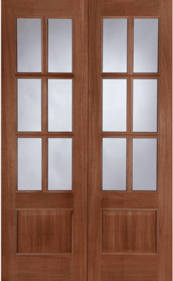 External Hampstead (UN-GLAZED) Un-Finished (NO GLASS) Hardwood Hampstead Rebated Door Pair