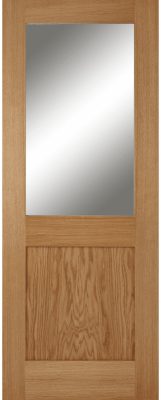 Internal Oak Marlborough 1 Panel 1 Light (CLEAR GLASS) Un-Finished Door
