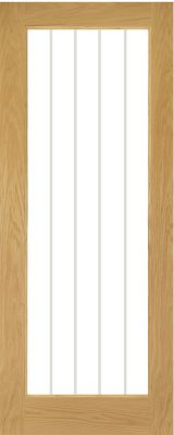 Internal Oak Chester Pre-Finished (CLEAR GLASS ETCHED LINES) Door