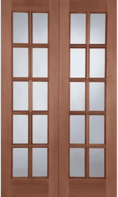 External GTP (UN-GLAZED) Un-Finished (NO GLASS) Hardwood Rebated Door Pair