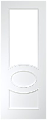 Internal White Primed Solid Core Clarendon (CLEAR BEVELLED GLASS) Door