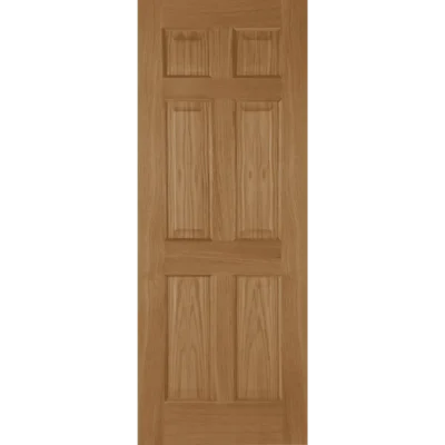 Internal 6 Panel Oak Un-Finished FD30 44mm Fire Door